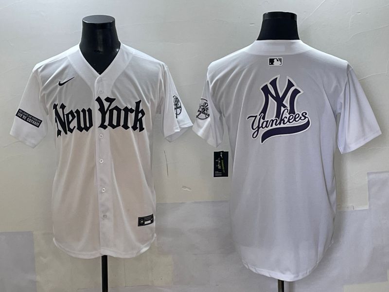 Men 2025 New York Yankees Blank White Five generations Joint Name Nike MLB Jersey style 62->new york yankees->MLB Jersey
